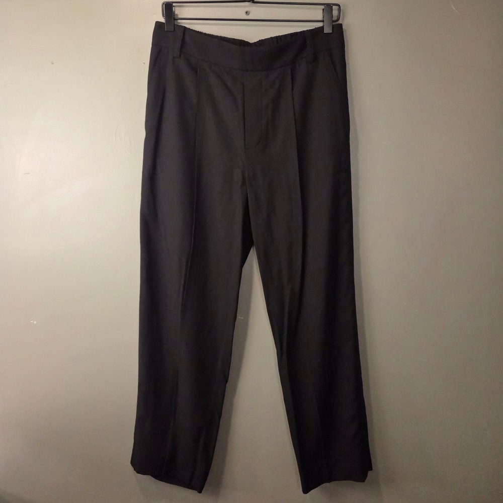 Vince. Women's Pleated Pull On Tapered Leg Pants Black Size M Trousers